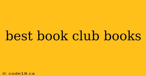 best book club books