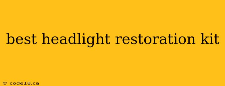 best headlight restoration kit