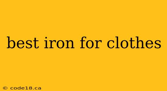 best iron for clothes