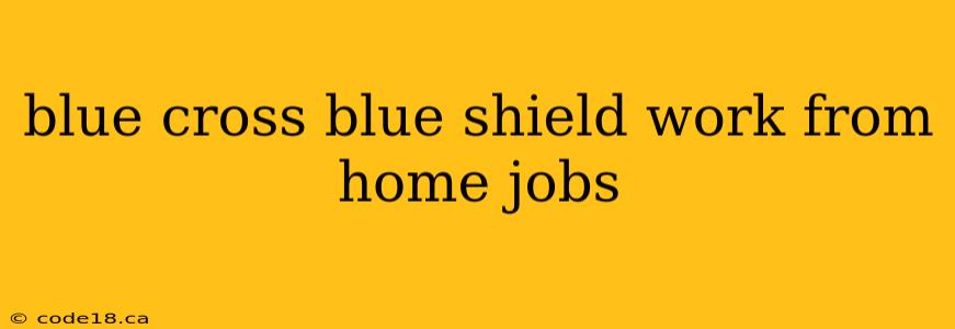 blue cross blue shield work from home jobs