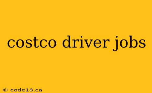 costco driver jobs