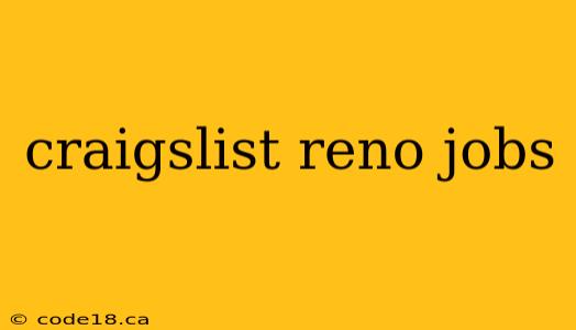 craigslist reno jobs