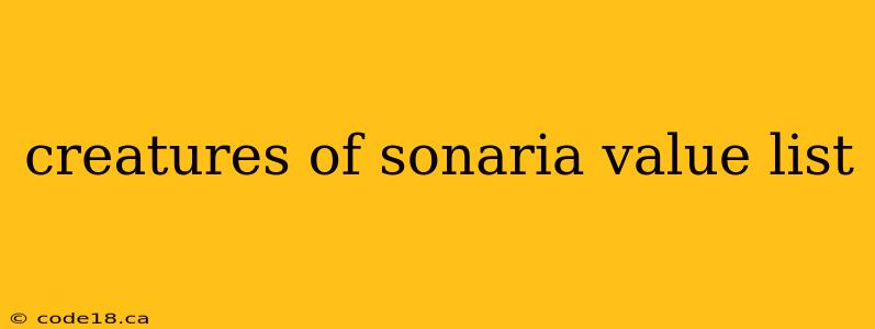 creatures of sonaria value list