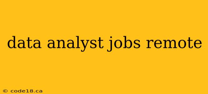 data analyst jobs remote