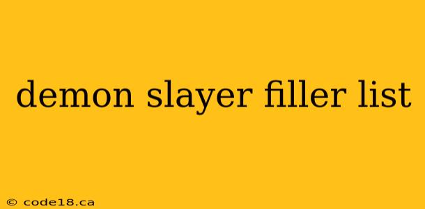 demon slayer filler list