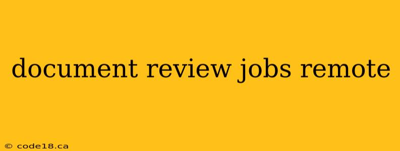 document review jobs remote