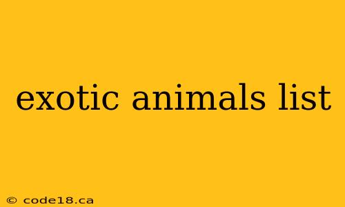 exotic animals list