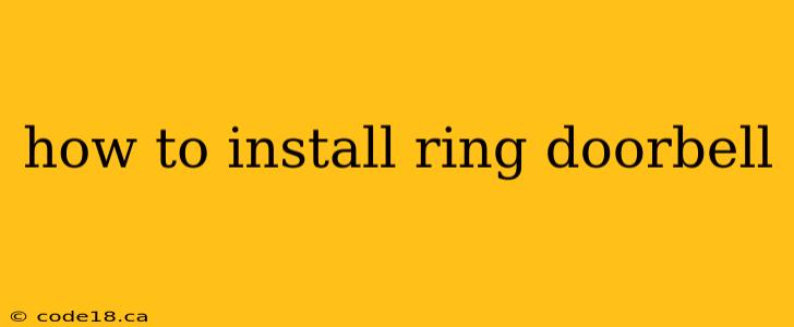 how to install ring doorbell