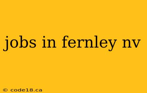 jobs in fernley nv