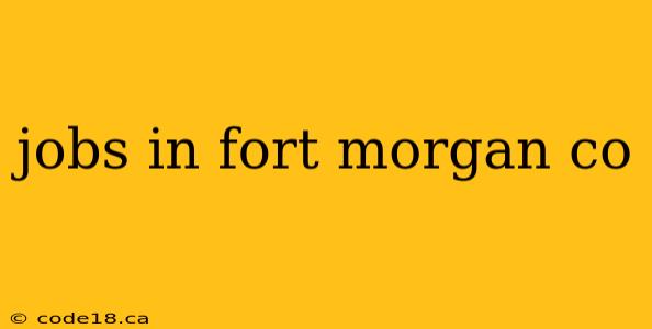 jobs in fort morgan co