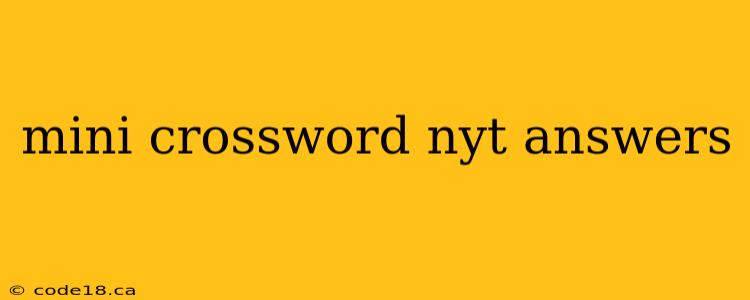 mini crossword nyt answers