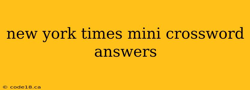 new york times mini crossword answers