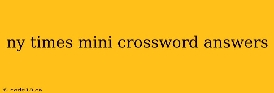 ny times mini crossword answers