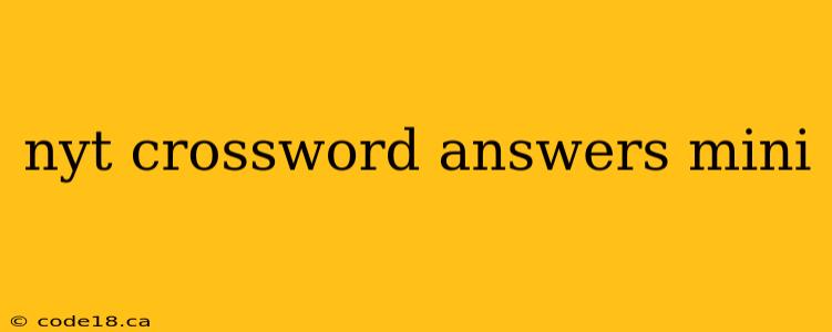 nyt crossword answers mini