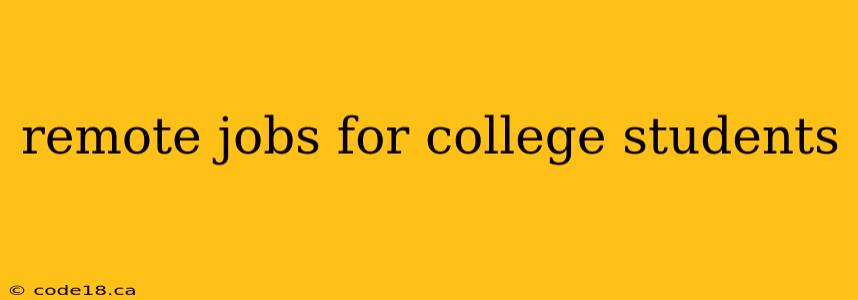 remote jobs for college students