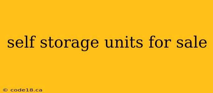 self storage units for sale