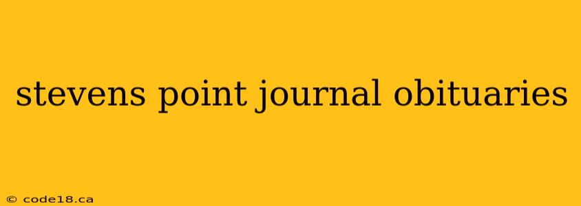 stevens point journal obituaries