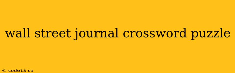 wall street journal crossword puzzle