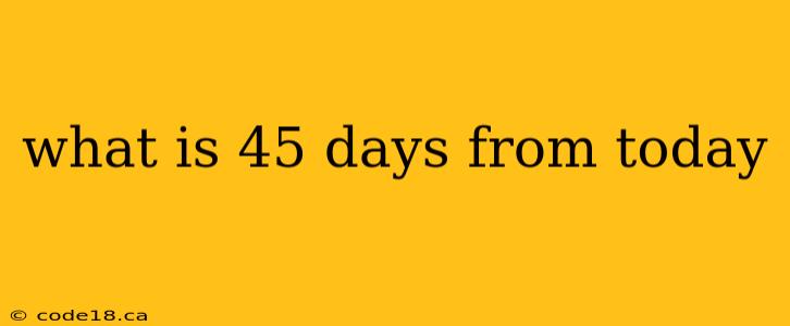 what is 45 days from today