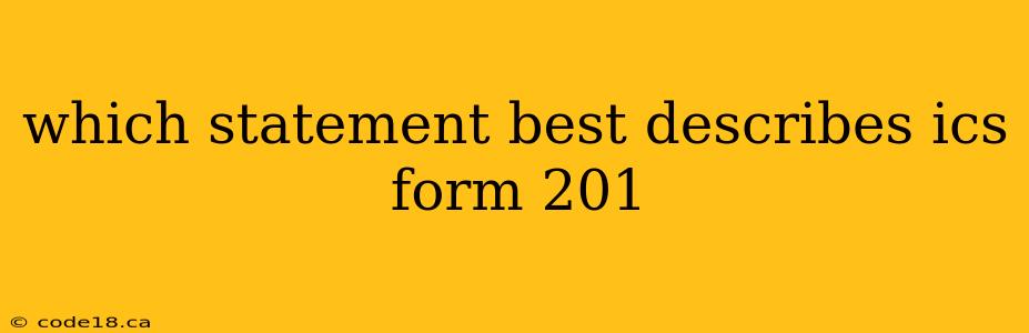 which statement best describes ics form 201